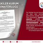 Dış İlişkiler Kurum Koordinatörlüğü Yönergesi Değişikliği